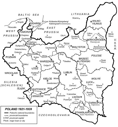 map of poland 1939 with cities
